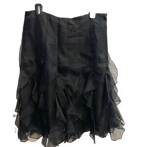 Willa Black Knee Length Skirt Ruffles Woman’s Size 8 Layered Formal Whimsygoth